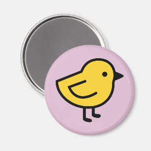 Gelbes Küken auf Rosa Magnet