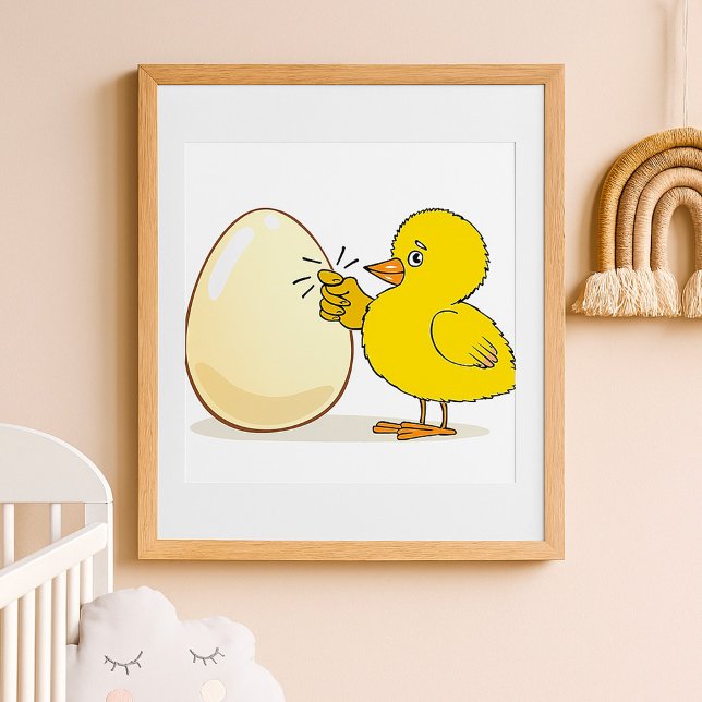 Gelbes Küken und Ei Poster (Von Creator hochgeladen)