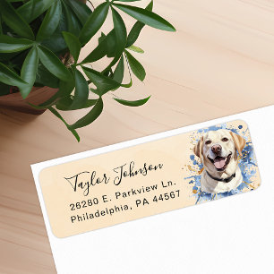 Gelbes Lab-Hund Rücksende-Adressetikett
