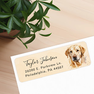 Gelbes Lab-Hund Rücksende-Adressetikett