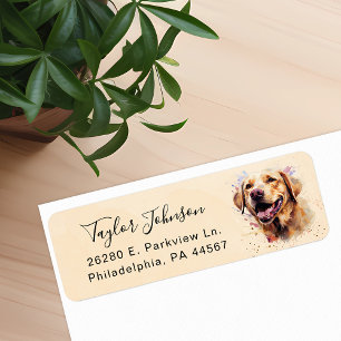 Gelbes Lab-Hund Rücksende-Adressetikett