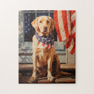 Gelbes Labrador, 4. Juli Puzzle