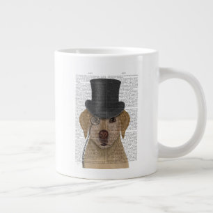Gelbes Labrador, formales Hound und Hut Jumbo-Tasse
