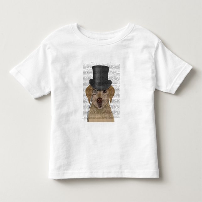 Gelbes Labrador, formales Hound und Hut Kleinkind T-shirt (Vorderseite)
