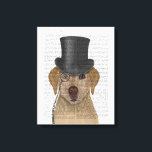 Gelbes Labrador, formales Hound und Hut Leinwanddruck<br><div class="desc">Yellow Labrador,  Formal Hound Hut von FabFunky. Ein Labrador mit einem tollen Kopf und einem Monokel. | 191408D</div>