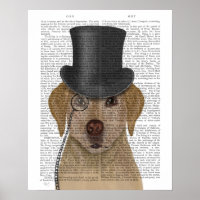 Gelbes Labrador, formales Hound und Hut