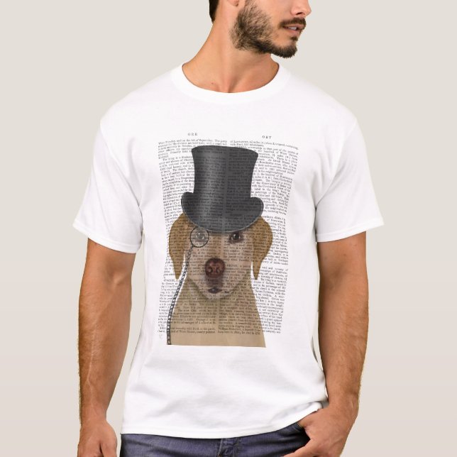 Gelbes Labrador, formales Hound und Hut T-Shirt (Vorderseite)