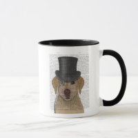 Gelbes Labrador, formales Hound und Hut