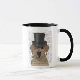 Gelbes Labrador, formales Hound und Hut Tasse