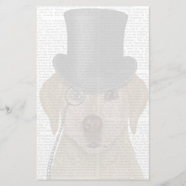 Gelbes Labrador, formales Hund und Hut Briefpapier (Vorderseite)