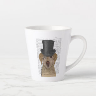 Gelbes Labrador, formales Hund und Hut Milchtasse