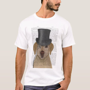 Gelbes Labrador, formales Hund und Hut T-Shirt
