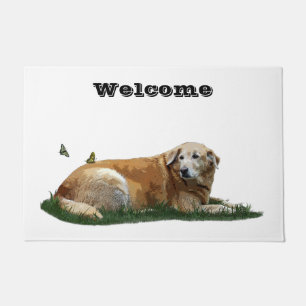 Gelbes Labrador gemischte Rasse Dog Mat Fußmatte