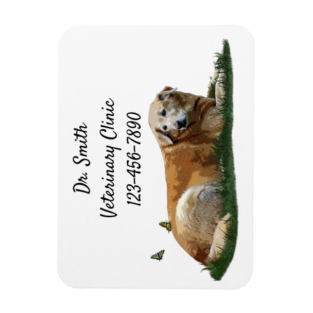 Gelbes Labrador gemischte Rasse Hund Flexible Magn Magnet (Vertikal)