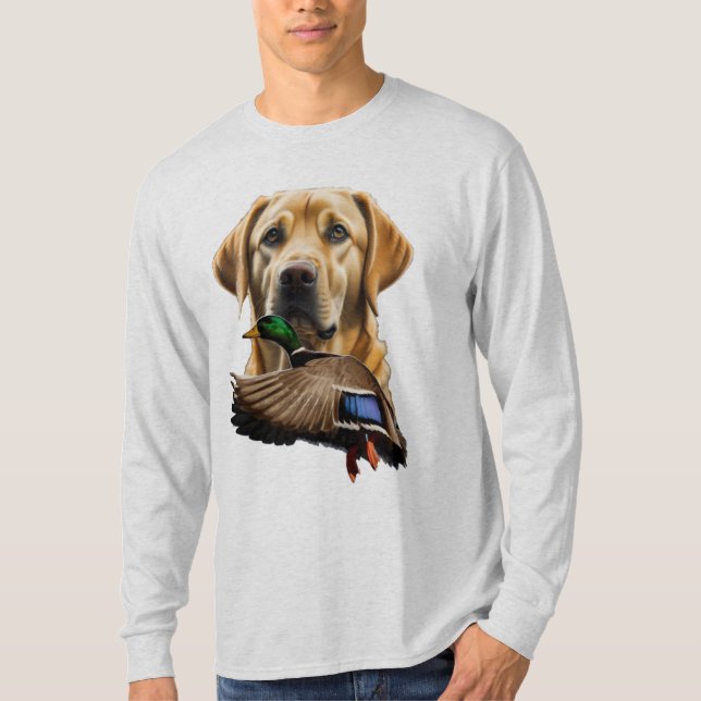 Gelbes Labrador Langschläfer Shirt für Männer (Vorderseite)