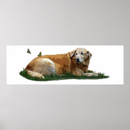 Gelbes Labrador Mischrasse Hundepopster Poster