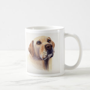 Gelbes Labrador mit Zuchtinformationstext Tasse