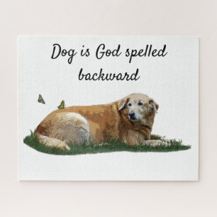 Gelbes Labrador Mixed Rasse Hund Jigsaw Puzzle