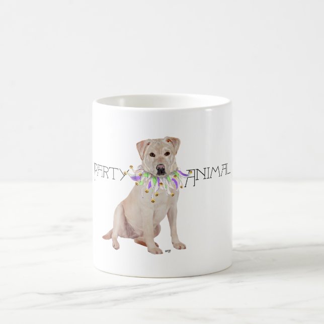 Gelbes Labrador-Party Tier Tasse (Mittel)