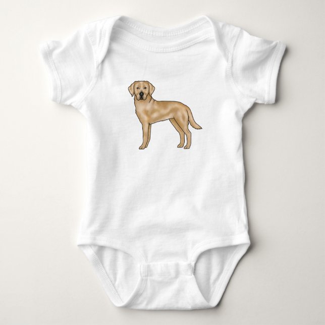 Gelbes Labrador Retriever Cartoon Labrador Dog Pup Baby Strampler (Vorderseite)