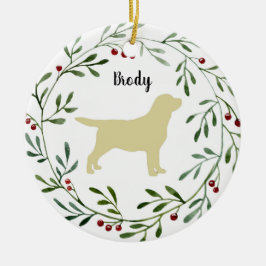 Gelbes Labrador Retriever - Entenhund - Gelbe Labr Keramik Ornament