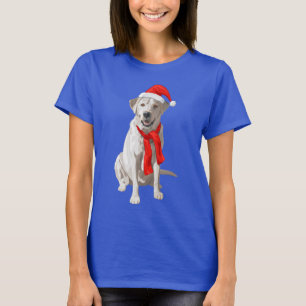 Gelbes Labrador Retriever in der Weihnachtsmannmüt T-Shirt
