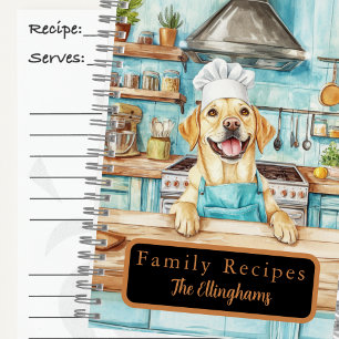 Gelbes Labrador Retriever Koch Spiral Rezeptbuch Notizbuch