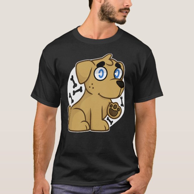 Gelbes Labrador Retriever Labradorable Curly Dog B T-Shirt (Vorderseite)