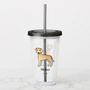 Gelbes Labrador Retriever mit Individuelle Name Acryltrinkbecher