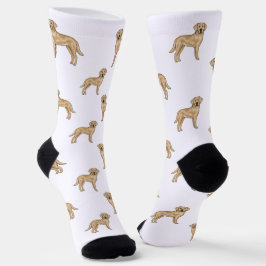 Gelbes Labrador Retriever Niedlich Cartoon Dog Mus Socken