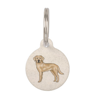 Gelbes Labrador Retriever Niedlicher Cartoon Labra Haustiermarke