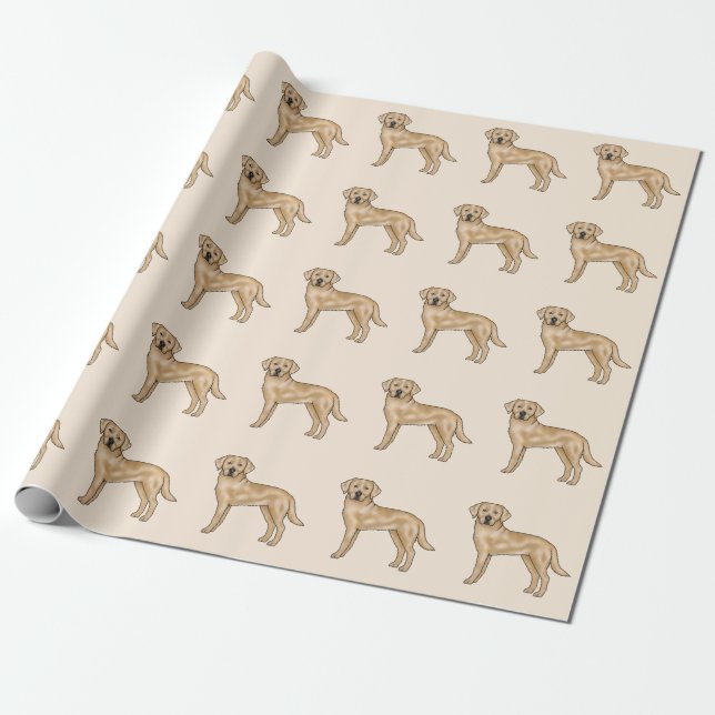 Gelbes Labrador Retriever Niedlicher Labrador Dog  Geschenkpapier (Ungerollt)