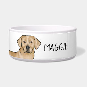 Gelbes Labrador Retriever Niedlicher Labrador Dog Napf