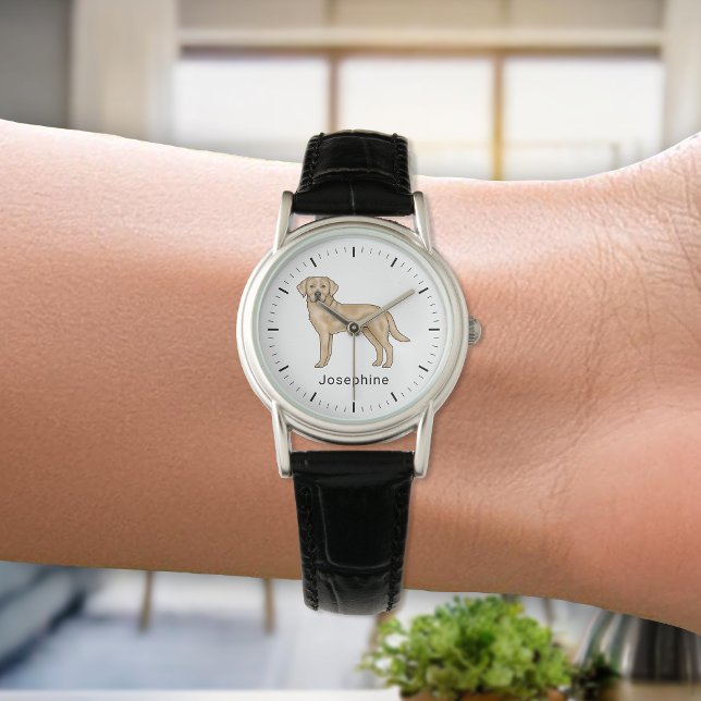 Gelbes Labrador Retriever Niedlicher Labrador Hund Armbanduhr (Von Creator hochgeladen)