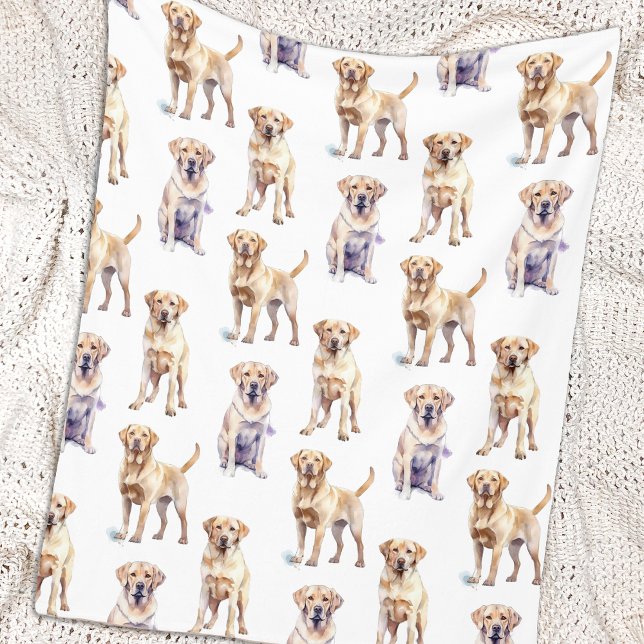 Gelbes Labrador Retriever Pattern Hund Lover Fleecedecke (Von Creator hochgeladen)