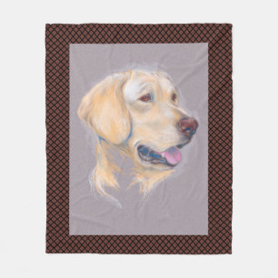 Gelbes Labrador retriever-Porträt Fleecedecke
