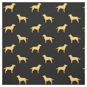 Gelbes Labrador-Retriever-Silhouette-Muster Stoff