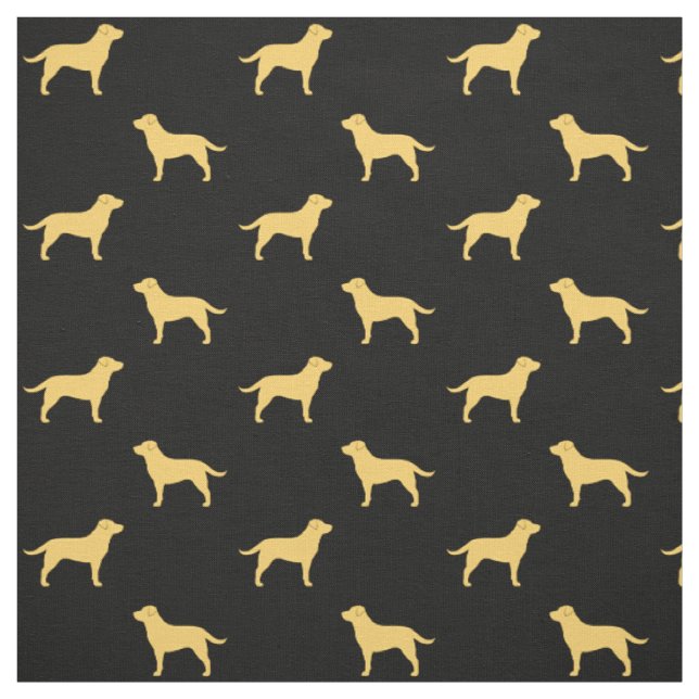 Gelbes Labrador-Retriever-Silhouette-Muster Stoff (Muster)