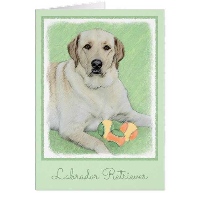 Gelbes Labrador Retriever & Tennis Balls Malerei (Vorne)