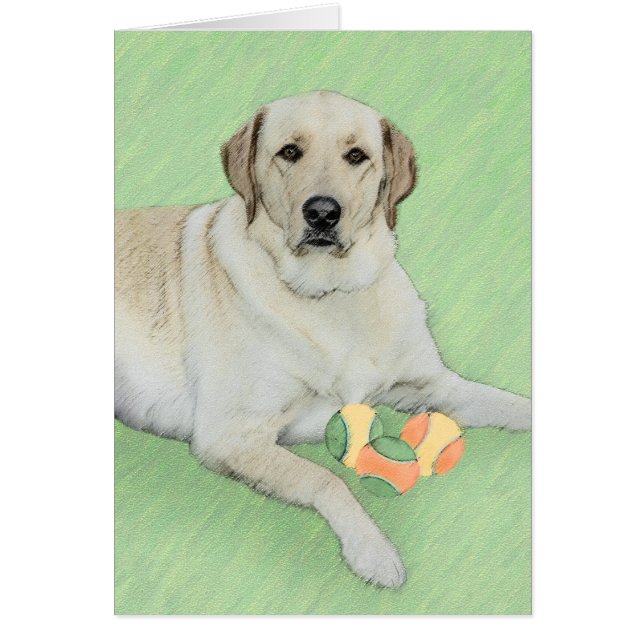 Gelbes Labrador Retriever & Tennis Balls Malerei (Vorne)