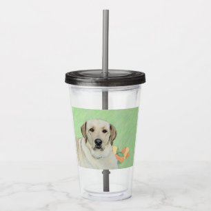 Gelbes Labrador Retriever & Tennis Balls Malerei Acryltrinkbecher
