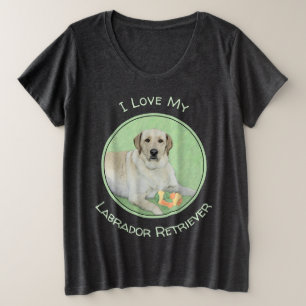 Gelbes Labrador Retriever & Tennis Balls Malerei Große Größe T-Shirt