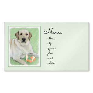 Gelbes Labrador Retriever & Tennis Balls Malerei Magnetische Visitenkarte