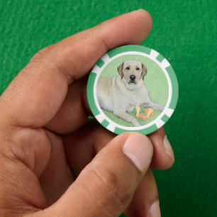 Gelbes Labrador Retriever & Tennis Balls Malerei Pokerchips