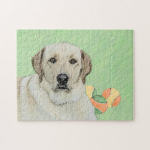 Gelbes Labrador Retriever & Tennis Balls Malerei Puzzle