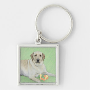 Gelbes Labrador Retriever & Tennis Balls Malerei Schlüsselanhänger