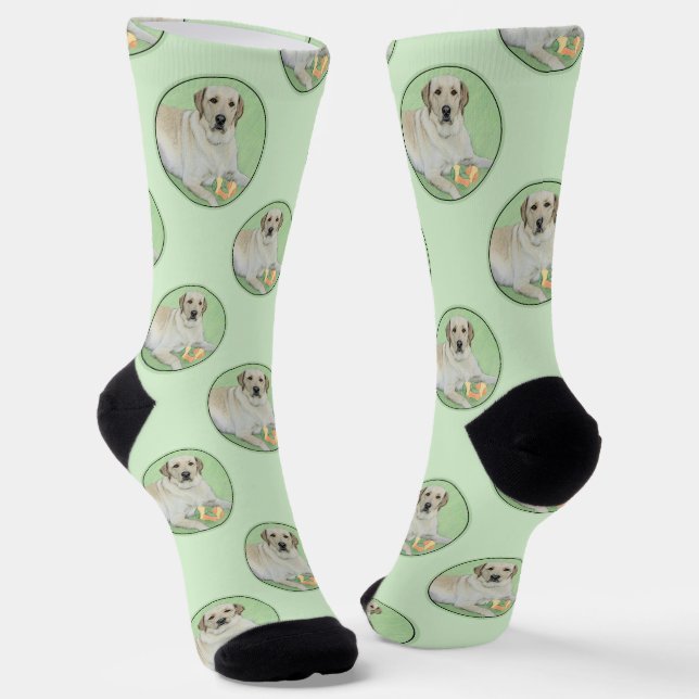 Gelbes Labrador Retriever & Tennis Balls Malerei Socken (Gewinkelt)