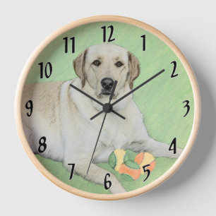 Gelbes Labrador Retriever & Tennis Balls Malerei Uhr