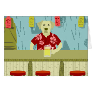 Gelbes Labrador-Retriever Tiki Bar