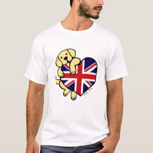 Gelbes Labrador u. Cartoon des T-Shirt